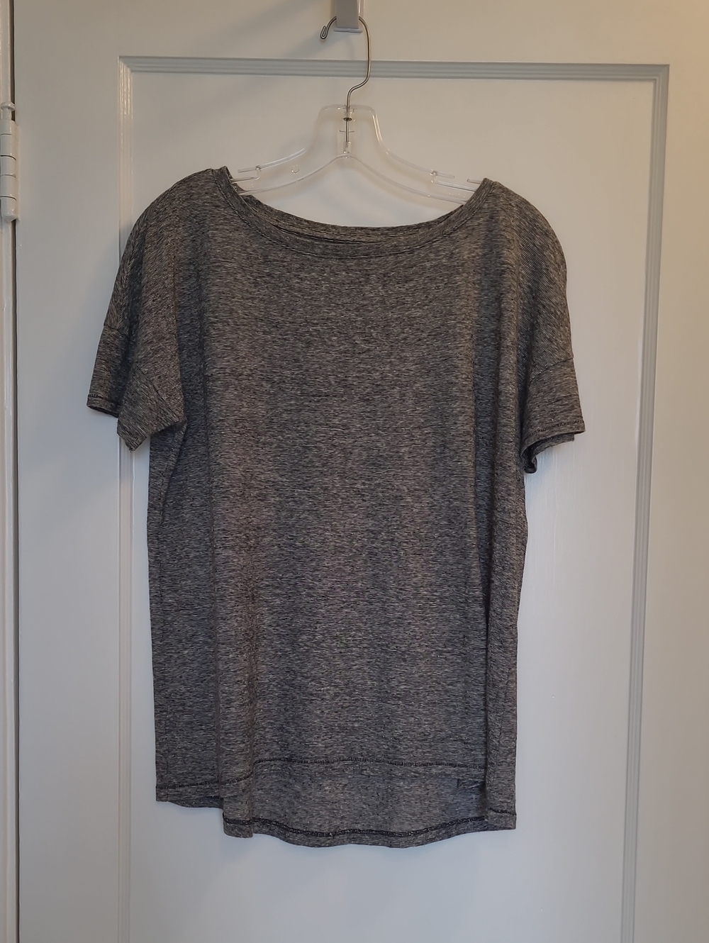 Eileen Fisher Heather Gray Short Sleeve Knit Top